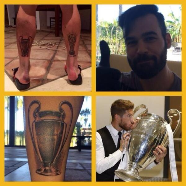 Real Madrid ile ampiyonlar Ligi ampiyonlua kazanan Sergio Ramos bacana kupann dvmesini yaptrd. spanyol yldz, daha nce kazand Dnya Kupas'n da dvme yaptrmt.