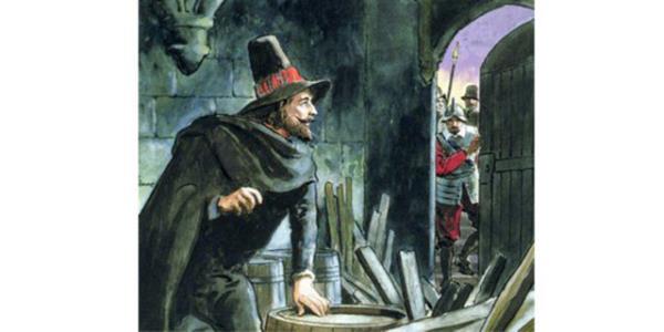5 Kas�m 1605'de �ngiltere Parlamentosu'nu patlay�c� yerle�tirerek havaya u�urmaya �al��an Guy Fawkes, giri�imi ba�ar�s�z olunca yakaland�...