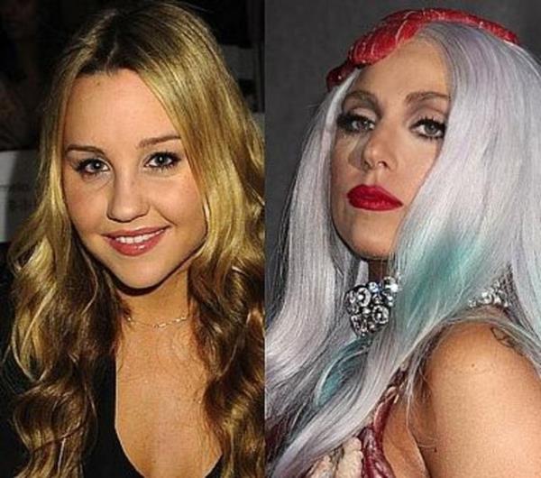 <br><b>Amanda Bynes ve Lady Gaga</b></br>  kisi de 1986 doumlu. Ama abartl makyajyla Lady Gaga daha yal grnyor.