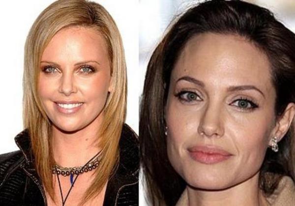 <br><b>Charlize Theron ve Angelina Jolie</b></br>  1975 doumlu iki nl gzel kendilerinden daha gen kadnlar bile kskandryor grnleriyle. Ama Theron'un yumuak yz hatlar onu biraz daha gen gsteriyor.
