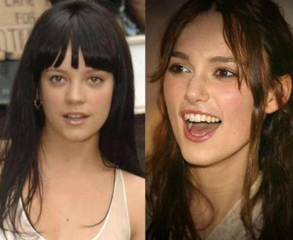 <br><b>Lily Allen ve Keira Knightley</b></br>  1985 ylnda dnyaya geldiler. Ama yaad hzl hayat yznden Allen biraz daha yal grnyor.