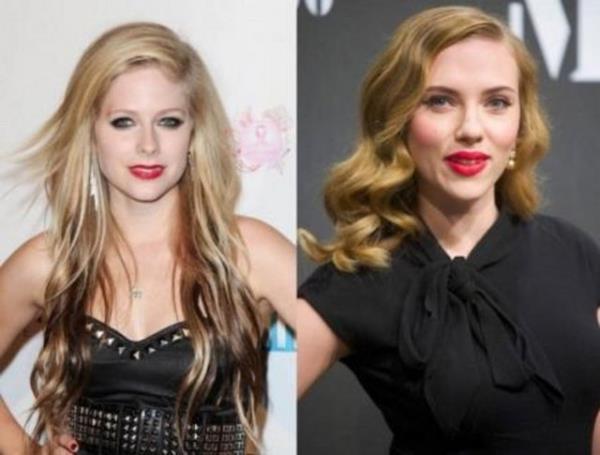 <br><b>Avril Lavigne ve Scarlett Johansson</b></br>  Her iki nl de 1984 doumlu. Ama Lavigne zaman zaman tpk bu karede olduu gibi yandan daha byk grnebiliyor.