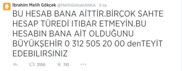 Melih Gkek'in Twitter hesabnn hack'lenmesinden sonra, Gkek adna pek ok hesap ald.