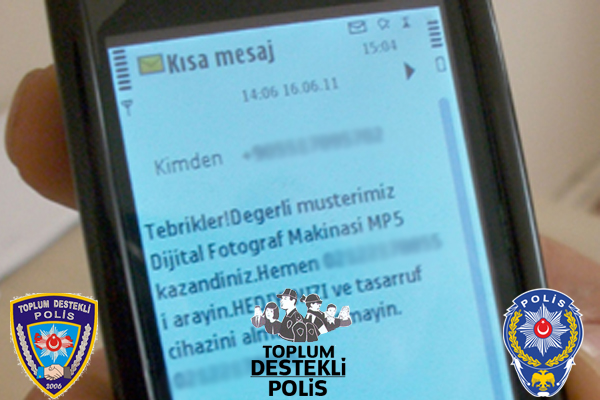 Cep telefonunuza <b>"dl kazandnz"</b> eklinde mesaj gnderenlere itibar etmeyiniz.  <p> Aksi takdirde sizden kontr alp ifresini gndermenizi isteyerek sizi dolandrabilirler.</p>