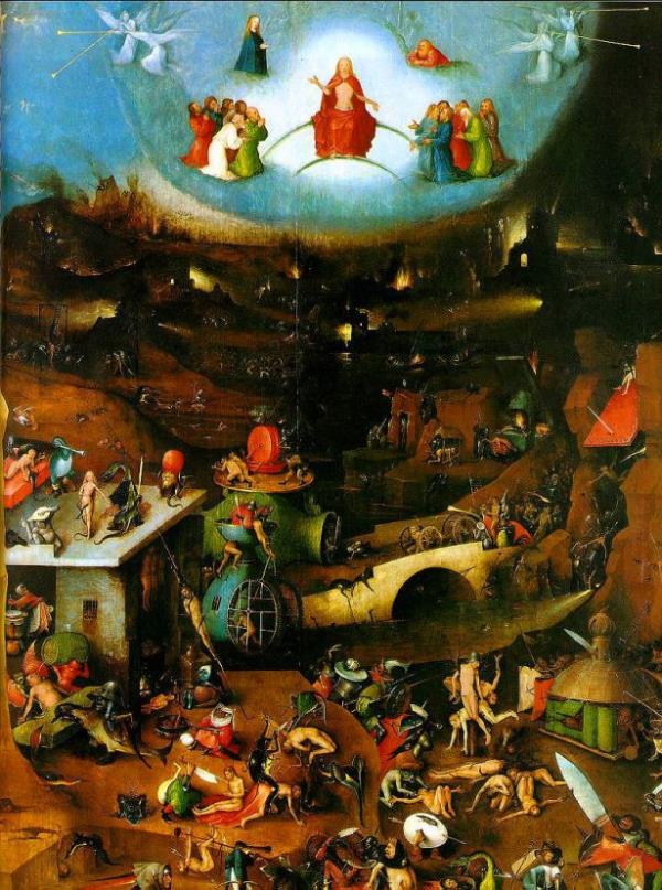 <br><b>Bosch - The Last Judgement (1505)</b></br>    Solda Adam ile Havva'nn yaratl tasvir edilirken sada kyamet tasvir edilmitir. Viyana'da sergilenmektedir.