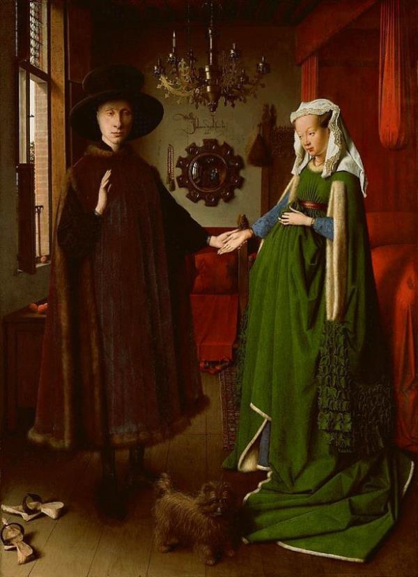 <br><b>Van Eyck - Giovanni Arnolfini and his Wife (1434) - National Gallery, Londra</b></br>  Van Eyck talyan tccar Giovanni di Nicolao Arnolfini ve mstakbel eini Bruge'deki evlerinde resmetmitir.Bat sanatnn en kompleks ve orijinal eserlerinden biri olarak kabul edilen eser Londra'da National Gallery'de sergilenmektedir.