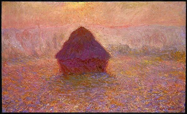 <br><b>Monet - The Grainstack (1896) - Museum of Fine Arts, Boston</b></br>  Eserde buday hasadndan sonra toplanan budaylarn gn batmnda grnm resmedilmitir.Fransa'da Giverny ehrinde Monet'nin evinin yaknlarnda resmedilmitir.Boston'da Museum of Fine Arts'da sergilenmektedir.