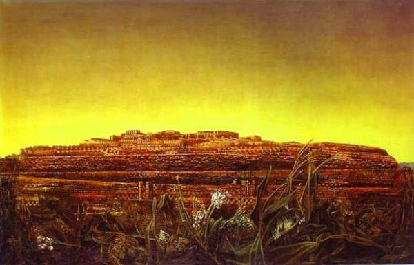 <br><b>Ernst - La Ville Entiere (1936) - Kunsthaus, Zrih</b></br>  Ressam Max Ernst'in II.Dnya savanda Nazizm'in Almanya'y ele geirdiindeki ruh halini anlamaya yardmc olan bu eser dnemin nemli eserlerindendir.Zrih'de Kunsthaus'da sergilenmektedir.