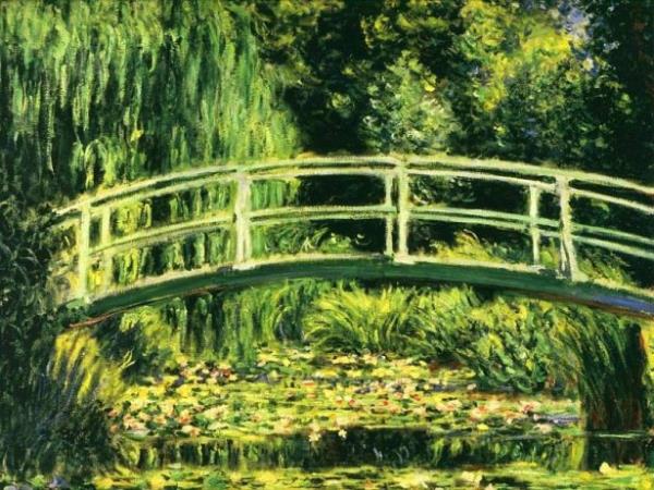 <br><b>Monet - Nimphee (1926)</b></br>  Fransz izlenimci yazar tarafndan yaplmtr. Bir Japon bahesi ve kpr resmedilmitir.