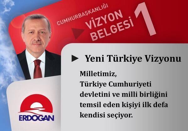 Recep Tayyip Erdoan Kk adayl srecinde Hali Kongre Merkezi'nde vizyon belgesini aklarken, sosyal medyada @sosyal_ak hesabndan fotoraf haline getirilmi olarak vizyon belgeleri madde madde paylald.
