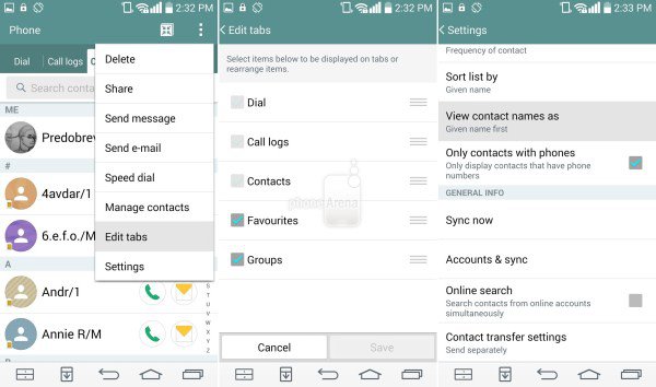 <p><b>letiim ve grnt sekmelerini yeniden dzenlemek</b></p>    Arama uygulamas sekmeleri nceden ayarlanan sray deitirmenizi salar. Bylece kiileri istediiniz ekilde sralayabilirsiniz. Arama uygulamasn an, Rehber sekmesine gidin ve  nokta dmesine dokunun. Burada sekmeleri dzenle seeneine dokunun ve burada istediiniz dzenlemeyi yapabilirsiniz. Ardndan,  nokta dmesine dokunun ve buradan Ayarlar'a gidin. nce "Sralama listesi'ni kullann "Kii adlarn grntle" seeneinden istediiniz ada gre sralayn. Aile, arkada vs