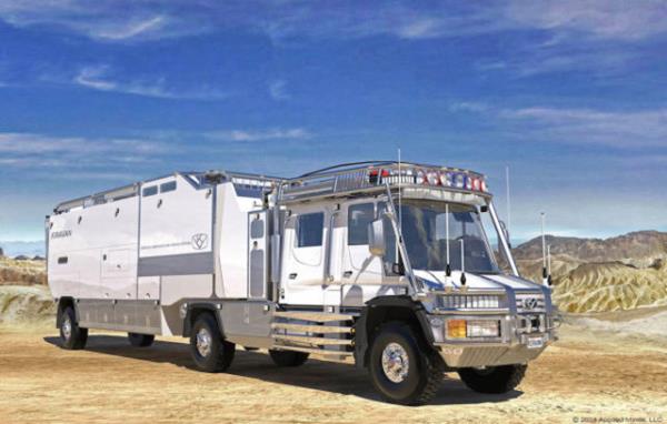 Aracn karavan ksmnda  yatak odas, tam donanml bir mutfak ve bir banyosu mevcut.