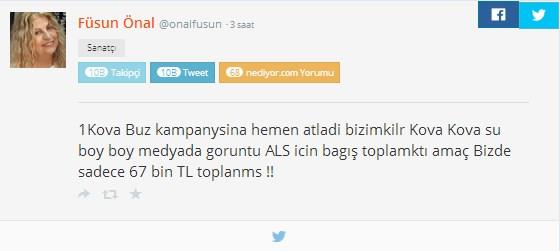 ALS'ye dikkat ekmek amacyla balayan batan aa buzlu su dkme kampanyas Trkiye'de de byk ses getirirken, Amerika'da 15,6 milyon dolara (bugnk kurla 33,6 milyon TL) ulaan ba Trkiye'de ise sadece 167 bin liraya ulat.