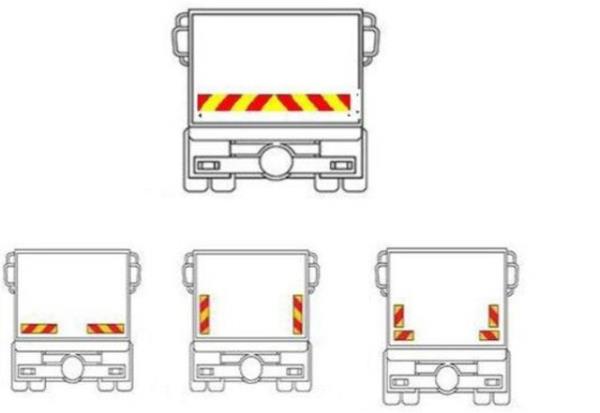 Traktr rmorklar,rmork ve yar rmork kamyonlarn arkasnda uygun arka iaret levhas takl durumda olmaldr.