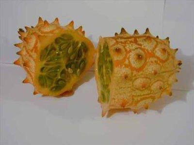 <b>Boynuzlu Kavun-Afrika salatal-Horned Melon:</b> Afrika salatal olarak da bilinen kavun, ylda bir kere meyve veren bir asma trdr. Afrika anavatandr ama Kaliforniya, Avustralya, Yeni Zellanda ve ili'de de bulunur. Olgunlatnda kaln sivri kabuu oluur. Eti parlak yeil, jle kvamndadr. Tad muza benzesede de ekirdekleri bakmndan domates ve salatal andrr. Sivri kntl kabuu yenebilir, C vitamini ve lif bakmndan zengindir.