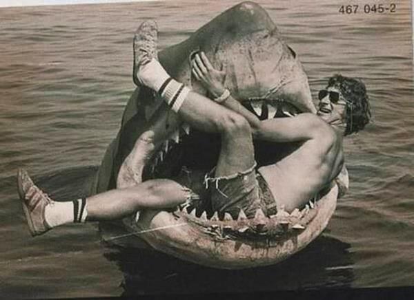 Steven Spielberg JAWS filminde kullanlan mekanik kpek balnn iindeyken