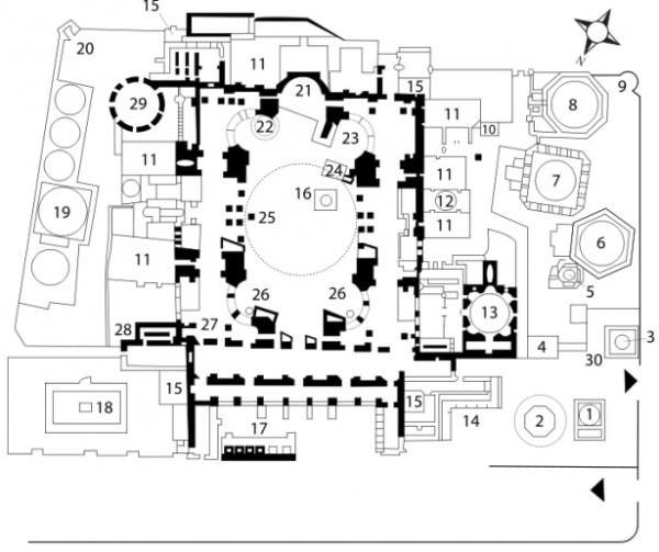 <p><b>Plan arlar yapt</b></p>  Hibir mimar imparatorun istedii gibi plan izemiyordu. Bir ayinde, "mukaddes ekmek" yere dt. Bir ar gelip ekmei kapt. mparator ekmei bulup getirene dl vadetti. Birisi bir petek getirdi. Tam bir kilise maketi gibiydi. Arlarn yapt plan uyguland. Ekmek de mihrap yerine konuldu.