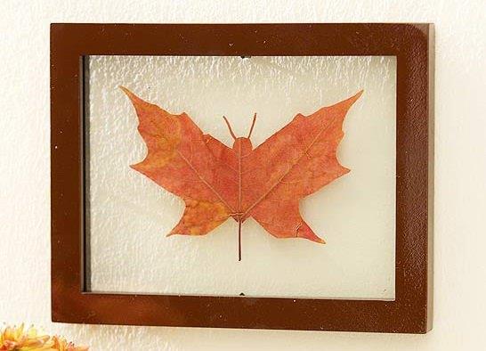 <br><b>6- Yaprak Sanat</b></br>    Hazr son bahar da gelmiken... rice bir yapraa vereceiniz kelebek, yarasa ve benzeri bir ekil ile etkileyici bir tablo yaratabilirsiz.