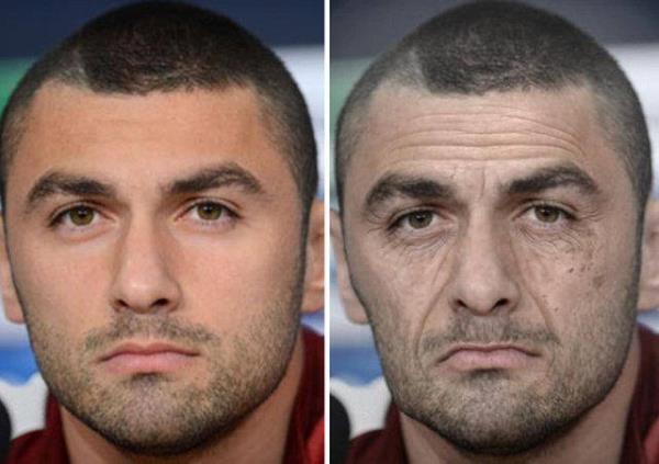 Futbol ne kadar byl bir dnya olsa da teknoloji iin iine girdike daha elenceli hale geliyor. Bugn yeil sahalarda top koturan Messi, Ronaldo, Sneijder, Diego, Demba Ba ve daha birounun 30 yl sonra hangi halde olacaklarn merak ediyor musunuz? zel bir bilgisayar program sayesinde futbolcular byle yalandrld..