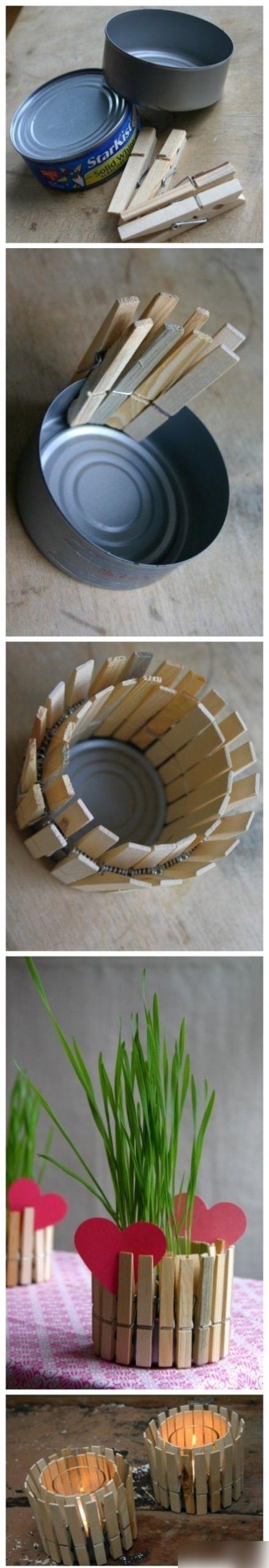 <p>Konserve kutu ve mandallardan kutular,mumluklar....</p>  Konserve kutular da 100 yldan nce dnyamz tarafndan tlemiyor. Bu sebeple onlar pe atmak yerine geri dntrebiliriz. Misal bir ka mandal yardmyla onlardan saks ve mumluk olarak faydalanmak mmkn.