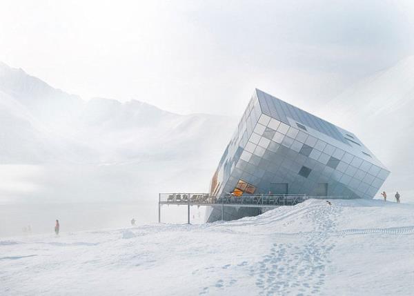 Kezmarske Hut ad verilen 5 katl otel, uzaktan grenleri karlarn iine gmldn dndrmeden edemiyor.