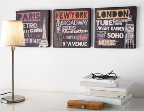2. Duvar dekoru: Bu l tablo seti 45 tl