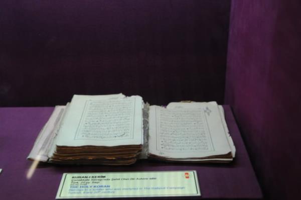 anakkale Sava'nda ehit olan bir askere ait Kuran- Kerim