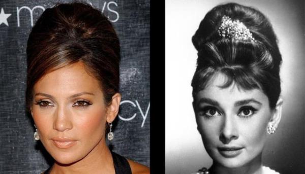 Audrey Hepburn ile zdeleen ar kovan topuz