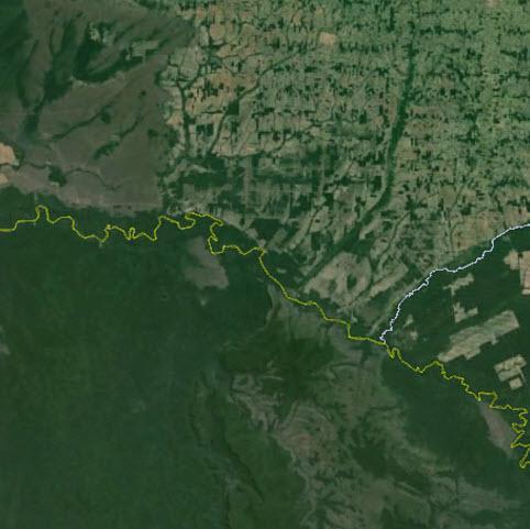 <br><b>Brezilya ve Bolivya</b></br>  Snr bir rman belirledii Brezilya (aada) ve Bolivya (yukarda)