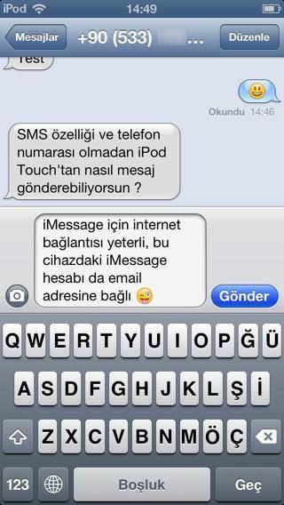 Mesajlamalarnzn saatini anbean takip etmek mmkn. Bunun iin mesajlarn zerine parman dokundurarak sola doru kaydrn. Zaman dilimlerini sa blmde greceksiniz.