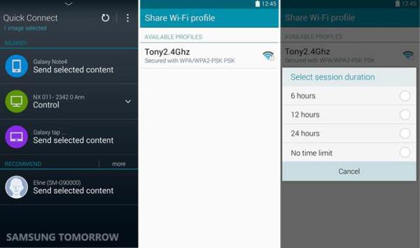 <b>9. Quick Connect ile hzl internet paylam:</b> Hcresel adan elde ettiiniz interneti, bildirim mensndeki Quick Connect mens zerinden yakn cihazlarla hzl bir ekilde paylaabilirsiniz.