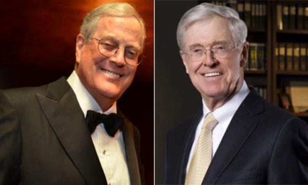 <p>Charles ve David Koch</p>  Koch'larn 2014 ara seimleri srasnda cumhuriyeti adaylar desteklemek adna kurduklar network ve harcadklar milyon dolarlar, ikilinin gndeme oturmasna sebep olmutu.