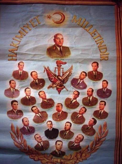 27 Mays 1960 Darbesi sonras yaynlanan "Hakimiyet Milletindir" propaganda posteri.