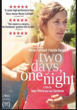 <p><b>ki Gn ve Bir Gece</b></p>      <br>Ynetmen: Jean-Pierre Dardenne, Luc Dardenne</br>    <br>Oyuncular: Marion Cotillard, Fabrizio Rongione, Catherine Sale </br>    <br>Tr: Dram</br>
