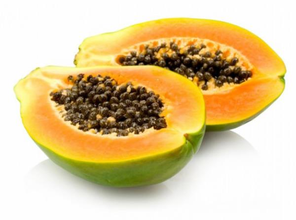 <br><b>Papaya:</b></br>    Tropikal bir meyve olan papayann 100 gramnda sadece 39 kalori var ve 0 kolesteroll.. Dk fruktoz ekeri ihtiva ediyor ve sindirim iin mkemmel. Papaya ieriinde C vitamini, E vitamini  beta karoten gibi pek ok  antioksidan bulunan bir besin, hem cildi gne nlarnn zararlarndan koruyor hem de anti enflamatuar zellikleriyle akne oluumunu engelliyor.