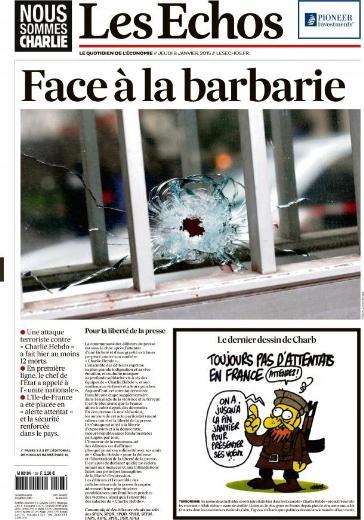 Fransa'nn nemli ekonomi gazetelerinden Les Echos ise "Barbarlk Karsnda" baln att.