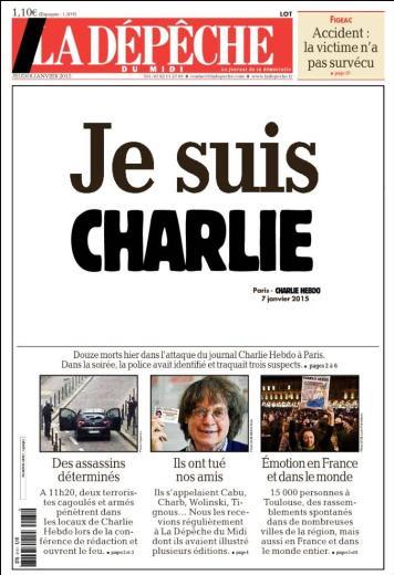 La Depeche'in maneti ise saldrnn ardndan Twitter'da trend topic olan "Ben Charlie'yim"