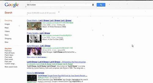 Arama kutusuna ''let it snow'' (kar yadr) yazn...