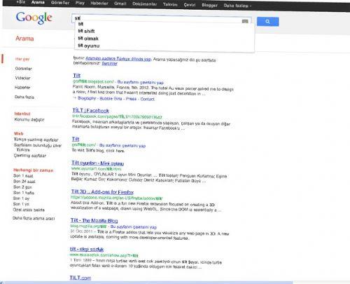 Google'da "Askew" veya "tilt" aramalarn yaptnzda, sayfann biraz yana yattn fark edeceksiniz.