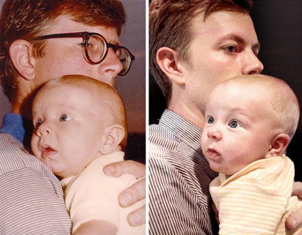 Baba ve olu (bebekler de birbirine ok benziyor)