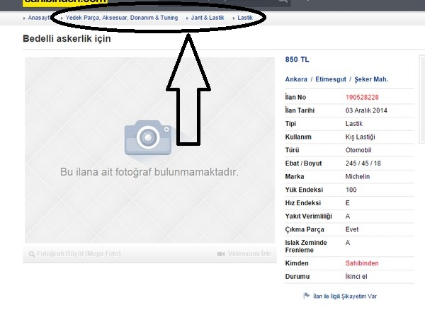 Araba Lastii (Az Kullanlm!!!)  <br>28 yandan gn alm kiilerin 18 bin TL deyerek Bedelli Askerlik yapmalarna ilikin karar kartlan yasayla yrrlle girdi. Peki imdi bu 18 bin TL nereden bulunacak? Banka kredileri zellikle maal alanlarn imdadna yetiirken birok "Mehmetiin" de ykte hafif pahada ar rnlerini internet sitelerinden sattna ahit olmaktayz.