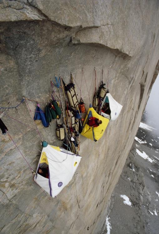 1) Cliff camping.