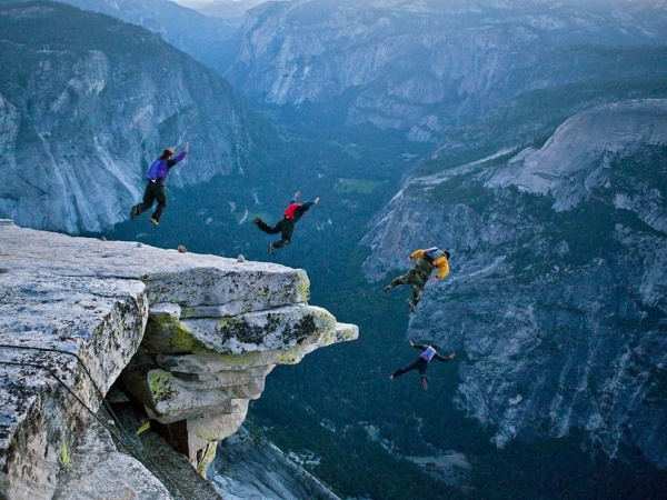23) Base jumping in Yosemite.