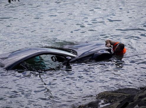 Yeni Zelanda'daki Waitemata Liman'nda kadn srcnn kulland ara denize utu.