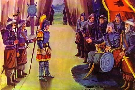 <p><b>ROMANOS DYOJEN'N ESARET</b></p>  mparator IV. Romanos (Romen Diyojen) Alp Arslan'n huzuruna karlnca, Alp Arslan ile aralarnda u dialog gereklemitir: Alp Arslan: "Eer ben senin nne esir olarak getirilseydim ne yapardn?" Romanos: "Ya ldrrdm ya da zincire vurup Konstantinopolis sokaklarnda gezdirtirdim." Alp Arslan: "Benim vereceim ceza ok daha ar. Seni affediyorum, ve serbest brakyorum."