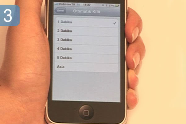 Otomatik kilit 1 dakika.