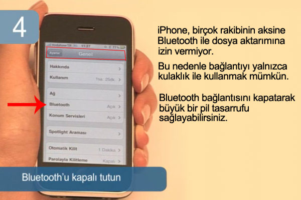Bluetooth'u kapat�n.
