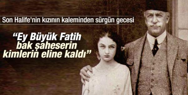 Halifeli�in kald�r�lmas�n�n 91. y�l�nda, Son Halife Abd�lmecid Efendi'nin k�z� D�rr��ehvar Sultan'�n hat�ralar�ndan, halifeli�in kald�r�ld��� gece ya�ananlar ve ertesi g�n s�rg�n edilmeleri Murat Bardak��'n�n k��esinde yay�nland�.