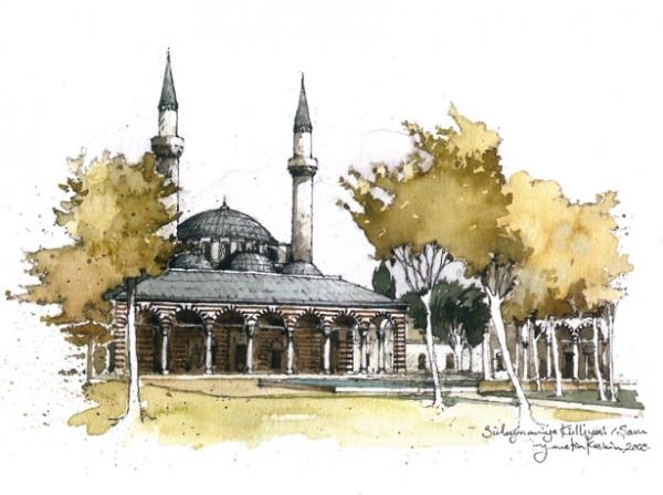 Süleymaniye Camisi  ŞAM/SURİYE<br>      Suriye'nin başkenti Şam'da bulunan cami,yörede Tekiyye adı ile biliniyor. İmaret, kervansaray ve medrese ile birlikte bir külliye oluşturan cami 1559 yılında tamamlanmıştır. İstanbul'dan Mekke'ye uzanan Hac yolu üzerinde yer alan en önemli menzil külliyesi sayılır.