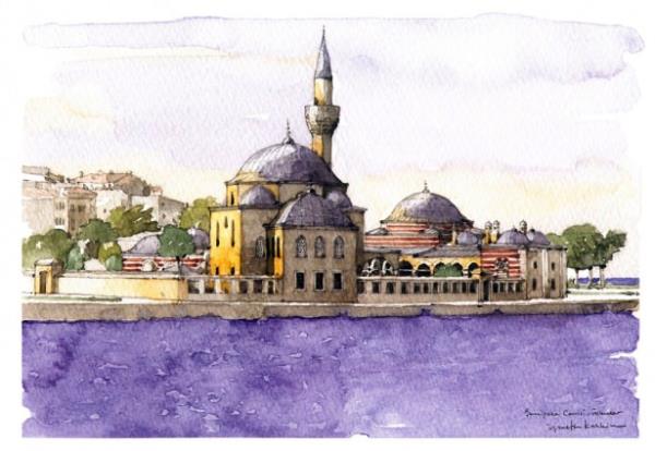 ŞEMSİ AHMET PAŞA KÜLLİYESİ    <br>Cami, türbe ve medreseden oluşan Sinan'ın yaptığı en küçük külliyedir. Boğaz'a açık deniz kenarında yer alan külliye, 1580 yılında tamamlanmıştır. Kare planlı, tek kubbeli ve tek minareli camisinin doğu duvarına bitişen türbede, külliyeyi yaptıran Şemsi Ahmet Paşa gömülüdür.